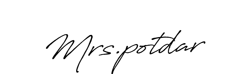 Create a beautiful signature design for name Mrs.potdar. With this signature (Antro_Vectra_Bolder) fonts, you can make a handwritten signature for free. Mrs.potdar signature style 7 images and pictures png