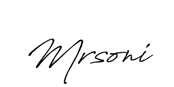 Make a beautiful signature design for name Mrsoni. With this signature (Antro_Vectra_Bolder) style, you can create a handwritten signature for free. Mrsoni signature style 7 images and pictures png