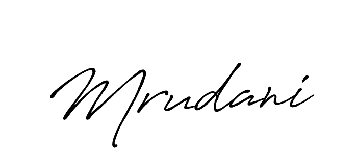 Make a beautiful signature design for name Mrudani. With this signature (Antro_Vectra_Bolder) style, you can create a handwritten signature for free. Mrudani signature style 7 images and pictures png