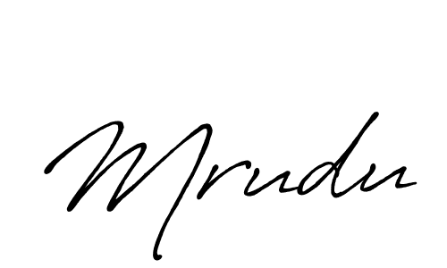 Mrudu stylish signature style. Best Handwritten Sign (Antro_Vectra_Bolder) for my name. Handwritten Signature Collection Ideas for my name Mrudu. Mrudu signature style 7 images and pictures png