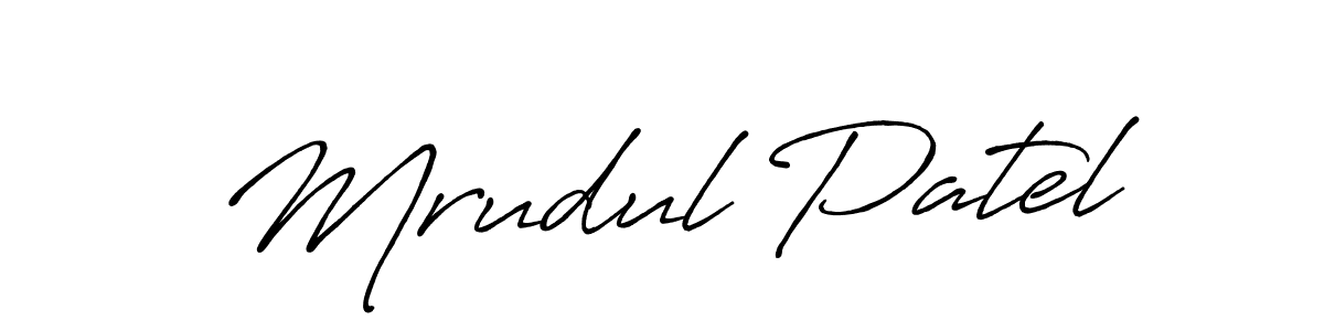 Design your own signature with our free online signature maker. With this signature software, you can create a handwritten (Antro_Vectra_Bolder) signature for name Mrudul Patel. Mrudul Patel signature style 7 images and pictures png