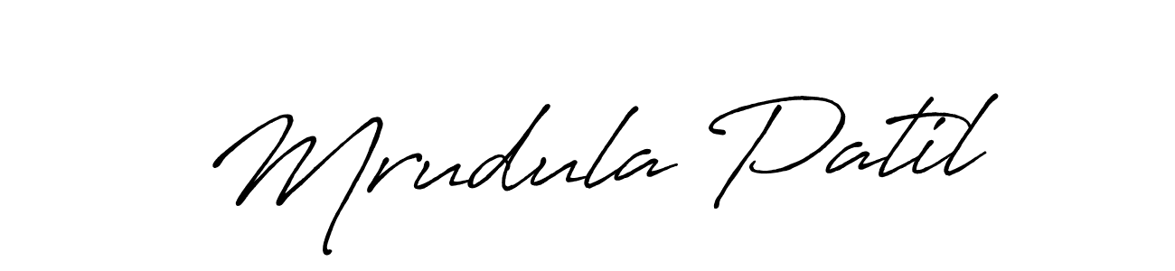 Create a beautiful signature design for name Mrudula Patil. With this signature (Antro_Vectra_Bolder) fonts, you can make a handwritten signature for free. Mrudula Patil signature style 7 images and pictures png