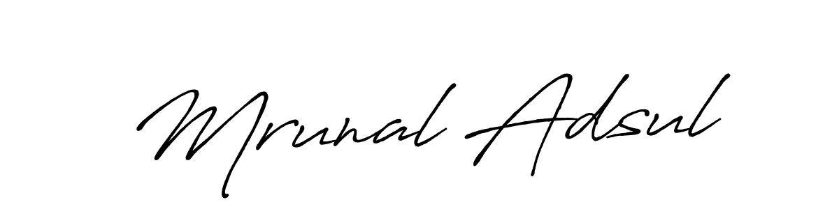 This is the best signature style for the Mrunal Adsul name. Also you like these signature font (Antro_Vectra_Bolder). Mix name signature. Mrunal Adsul signature style 7 images and pictures png