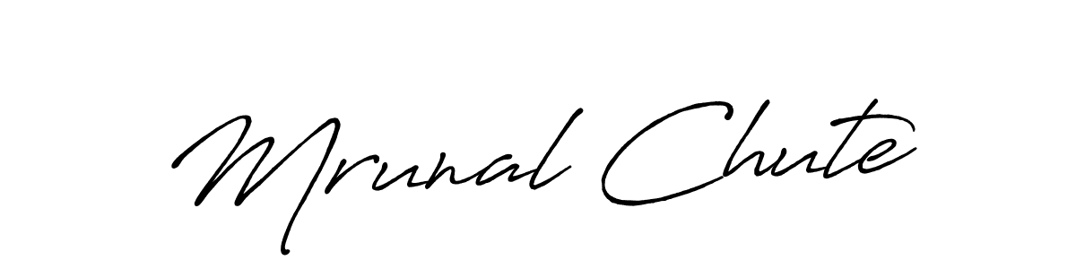 How to make Mrunal Chute signature? Antro_Vectra_Bolder is a professional autograph style. Create handwritten signature for Mrunal Chute name. Mrunal Chute signature style 7 images and pictures png