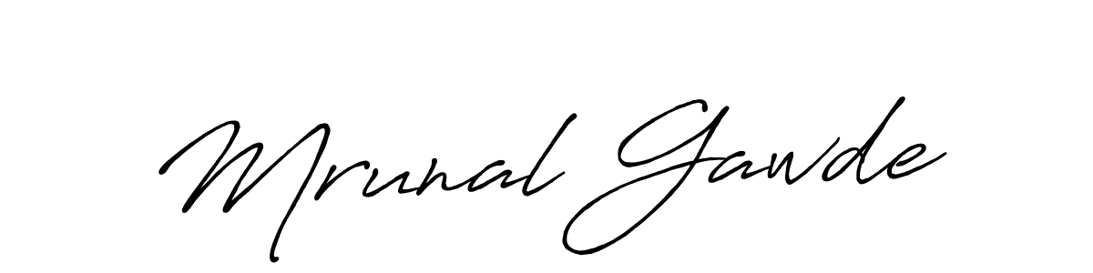 Make a beautiful signature design for name Mrunal Gawde. With this signature (Antro_Vectra_Bolder) style, you can create a handwritten signature for free. Mrunal Gawde signature style 7 images and pictures png