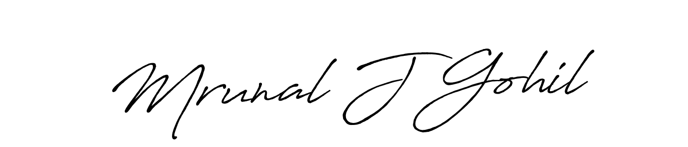 Make a beautiful signature design for name Mrunal J Gohil. With this signature (Antro_Vectra_Bolder) style, you can create a handwritten signature for free. Mrunal J Gohil signature style 7 images and pictures png