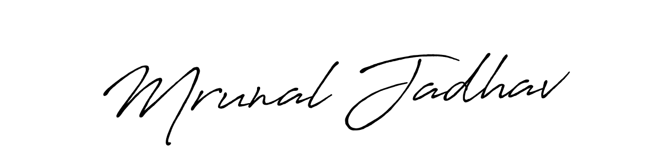 This is the best signature style for the Mrunal Jadhav name. Also you like these signature font (Antro_Vectra_Bolder). Mix name signature. Mrunal Jadhav signature style 7 images and pictures png