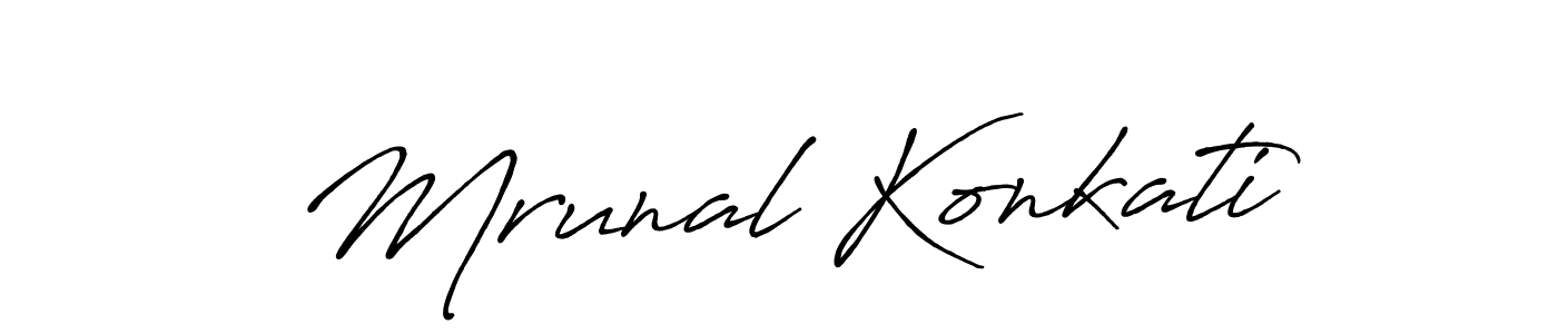 Mrunal Konkati stylish signature style. Best Handwritten Sign (Antro_Vectra_Bolder) for my name. Handwritten Signature Collection Ideas for my name Mrunal Konkati. Mrunal Konkati signature style 7 images and pictures png