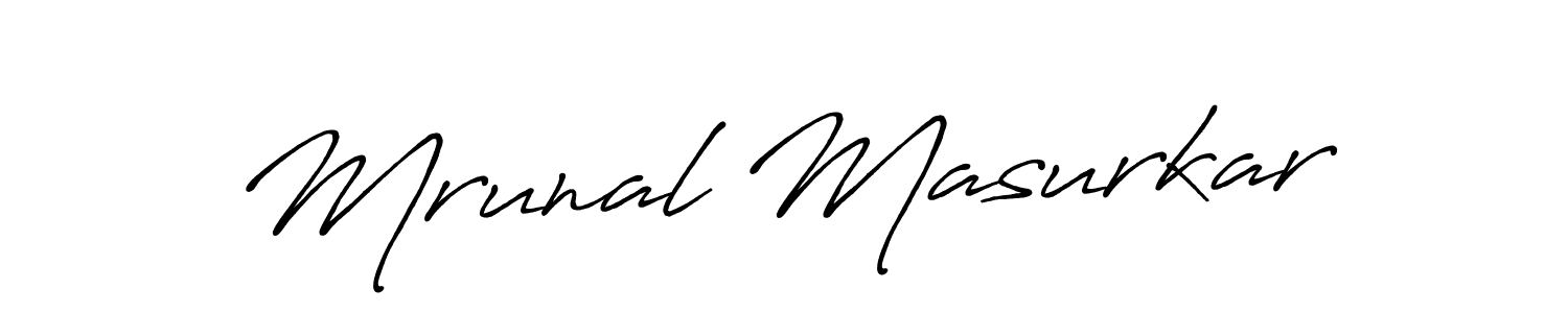 if you are searching for the best signature style for your name Mrunal Masurkar. so please give up your signature search. here we have designed multiple signature styles  using Antro_Vectra_Bolder. Mrunal Masurkar signature style 7 images and pictures png