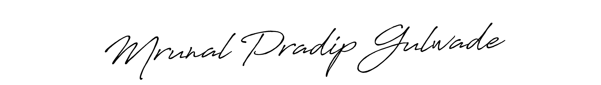 The best way (Antro_Vectra_Bolder) to make a short signature is to pick only two or three words in your name. The name Mrunal Pradip Gulwade include a total of six letters. For converting this name. Mrunal Pradip Gulwade signature style 7 images and pictures png