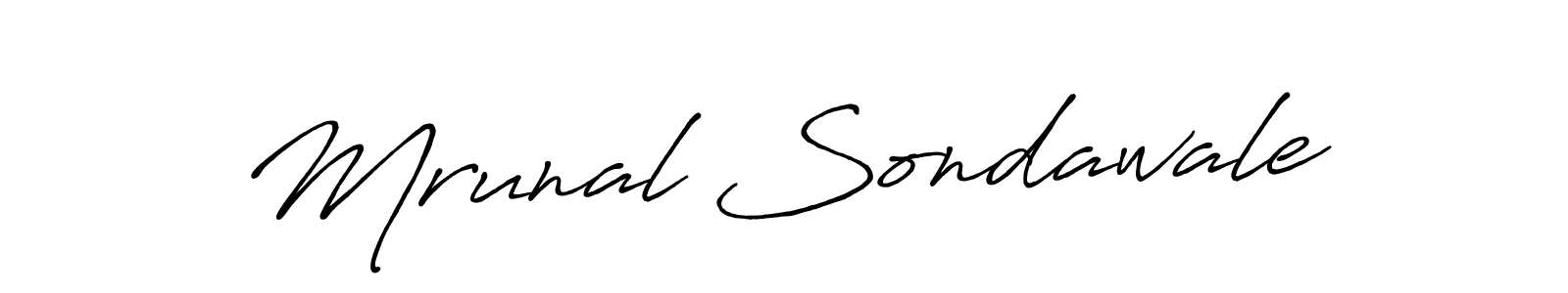 Make a beautiful signature design for name Mrunal Sondawale. With this signature (Antro_Vectra_Bolder) style, you can create a handwritten signature for free. Mrunal Sondawale signature style 7 images and pictures png