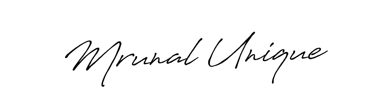 You should practise on your own different ways (Antro_Vectra_Bolder) to write your name (Mrunal Unique) in signature. don't let someone else do it for you. Mrunal Unique signature style 7 images and pictures png