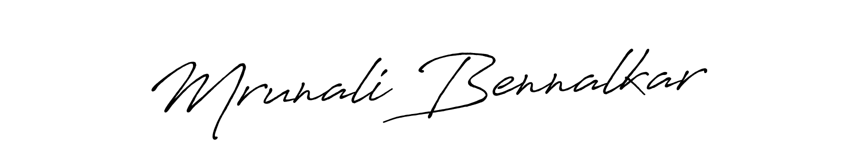 Antro_Vectra_Bolder is a professional signature style that is perfect for those who want to add a touch of class to their signature. It is also a great choice for those who want to make their signature more unique. Get Mrunali Bennalkar name to fancy signature for free. Mrunali Bennalkar signature style 7 images and pictures png