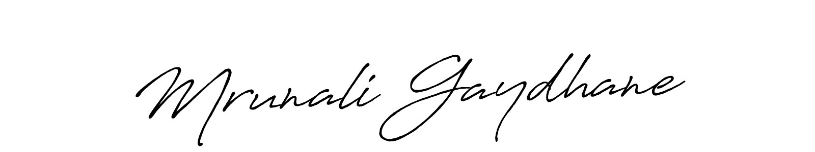 Create a beautiful signature design for name Mrunali Gaydhane. With this signature (Antro_Vectra_Bolder) fonts, you can make a handwritten signature for free. Mrunali Gaydhane signature style 7 images and pictures png