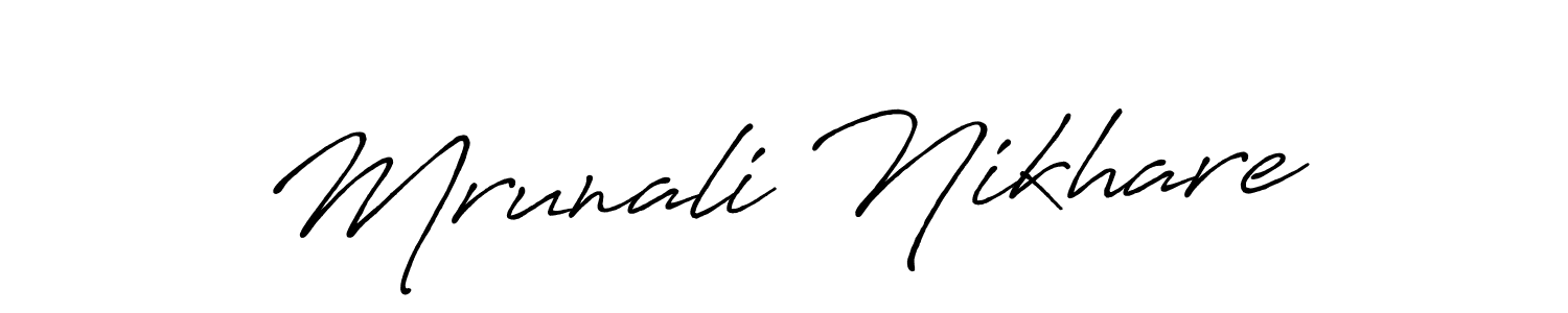 Mrunali Nikhare stylish signature style. Best Handwritten Sign (Antro_Vectra_Bolder) for my name. Handwritten Signature Collection Ideas for my name Mrunali Nikhare. Mrunali Nikhare signature style 7 images and pictures png