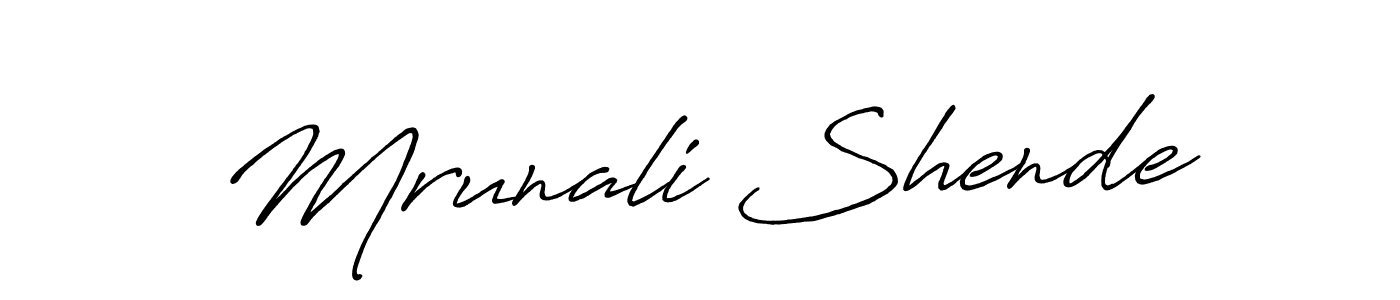 Create a beautiful signature design for name Mrunali Shende. With this signature (Antro_Vectra_Bolder) fonts, you can make a handwritten signature for free. Mrunali Shende signature style 7 images and pictures png