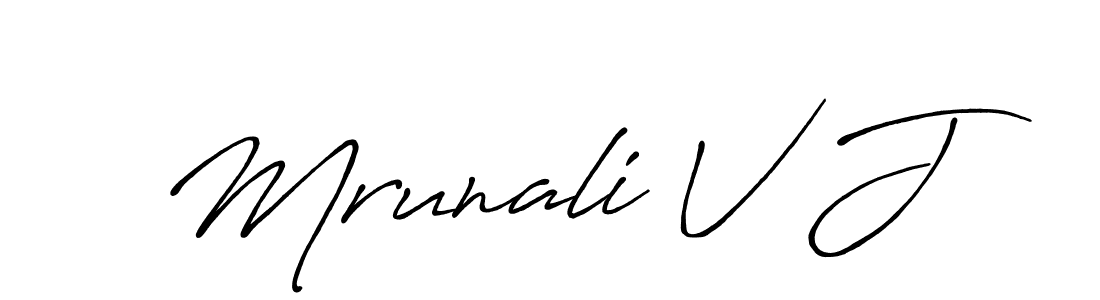 It looks lik you need a new signature style for name Mrunali V J. Design unique handwritten (Antro_Vectra_Bolder) signature with our free signature maker in just a few clicks. Mrunali V J signature style 7 images and pictures png