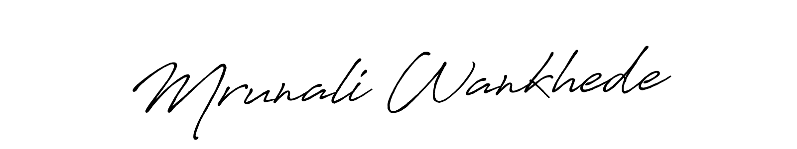 Also You can easily find your signature by using the search form. We will create Mrunali Wankhede name handwritten signature images for you free of cost using Antro_Vectra_Bolder sign style. Mrunali Wankhede signature style 7 images and pictures png