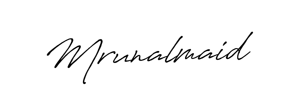 How to make Mrunalmaid signature? Antro_Vectra_Bolder is a professional autograph style. Create handwritten signature for Mrunalmaid name. Mrunalmaid signature style 7 images and pictures png