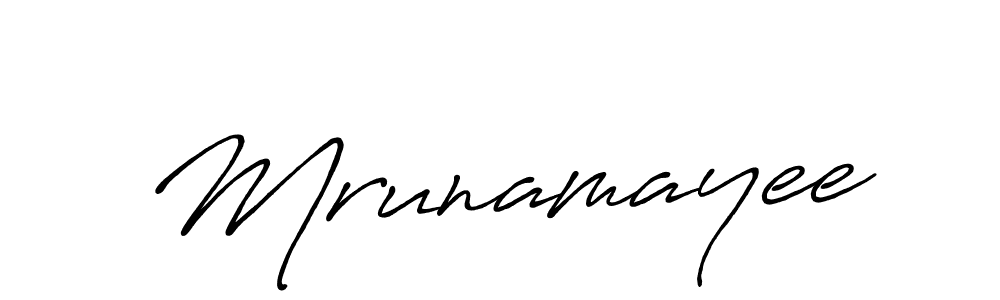 Also You can easily find your signature by using the search form. We will create Mrunamayee name handwritten signature images for you free of cost using Antro_Vectra_Bolder sign style. Mrunamayee signature style 7 images and pictures png