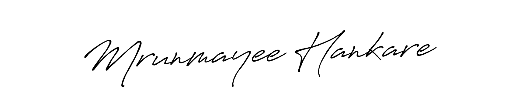 Make a beautiful signature design for name Mrunmayee Hankare. With this signature (Antro_Vectra_Bolder) style, you can create a handwritten signature for free. Mrunmayee Hankare signature style 7 images and pictures png