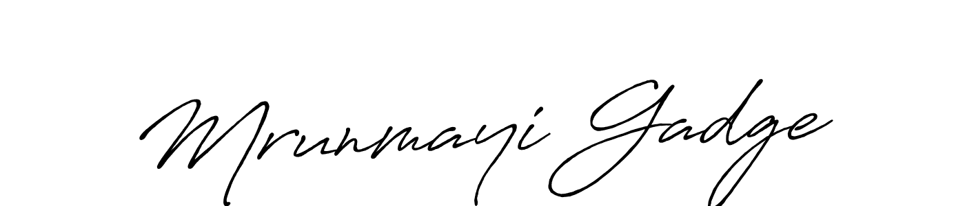 Antro_Vectra_Bolder is a professional signature style that is perfect for those who want to add a touch of class to their signature. It is also a great choice for those who want to make their signature more unique. Get Mrunmayi Gadge name to fancy signature for free. Mrunmayi Gadge signature style 7 images and pictures png