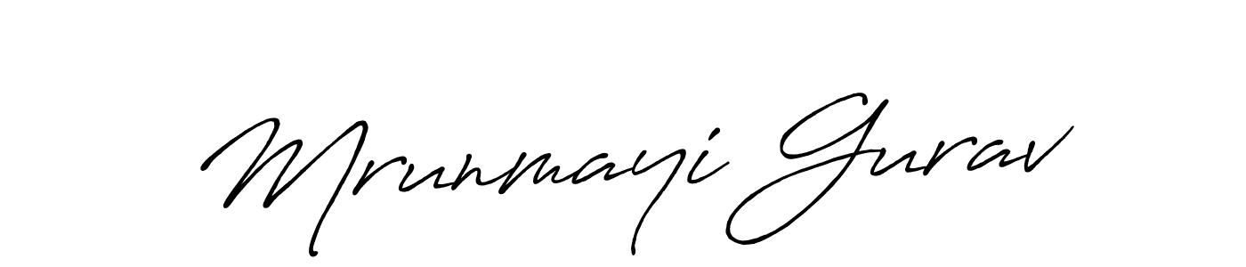 Also You can easily find your signature by using the search form. We will create Mrunmayi Gurav name handwritten signature images for you free of cost using Antro_Vectra_Bolder sign style. Mrunmayi Gurav signature style 7 images and pictures png