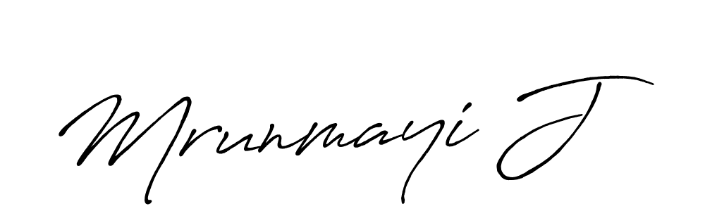 The best way (Antro_Vectra_Bolder) to make a short signature is to pick only two or three words in your name. The name Mrunmayi J include a total of six letters. For converting this name. Mrunmayi J signature style 7 images and pictures png