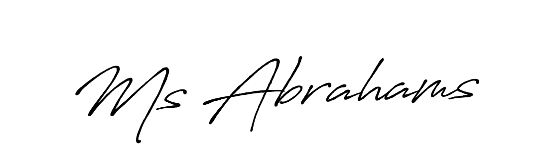 Make a beautiful signature design for name Ms Abrahams. With this signature (Antro_Vectra_Bolder) style, you can create a handwritten signature for free. Ms Abrahams signature style 7 images and pictures png