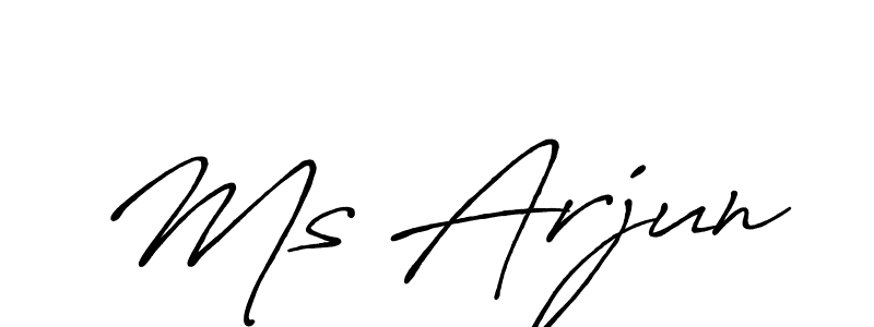 How to make Ms Arjun name signature. Use Antro_Vectra_Bolder style for creating short signs online. This is the latest handwritten sign. Ms Arjun signature style 7 images and pictures png