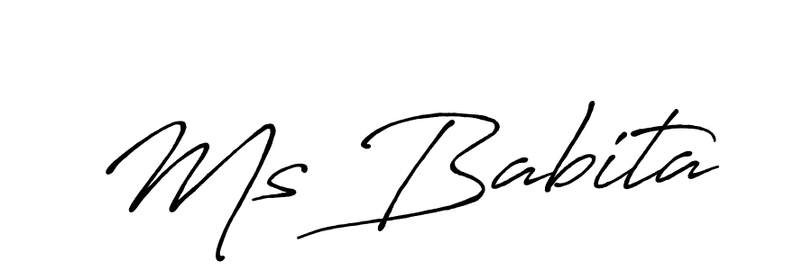 if you are searching for the best signature style for your name Ms Babita. so please give up your signature search. here we have designed multiple signature styles  using Antro_Vectra_Bolder. Ms Babita signature style 7 images and pictures png