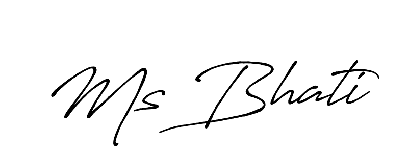 Design your own signature with our free online signature maker. With this signature software, you can create a handwritten (Antro_Vectra_Bolder) signature for name Ms Bhati. Ms Bhati signature style 7 images and pictures png