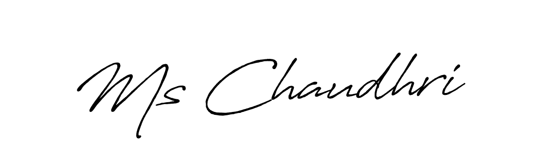 How to make Ms Chaudhri name signature. Use Antro_Vectra_Bolder style for creating short signs online. This is the latest handwritten sign. Ms Chaudhri signature style 7 images and pictures png