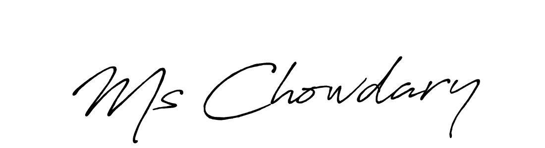 How to make Ms Chowdary signature? Antro_Vectra_Bolder is a professional autograph style. Create handwritten signature for Ms Chowdary name. Ms Chowdary signature style 7 images and pictures png