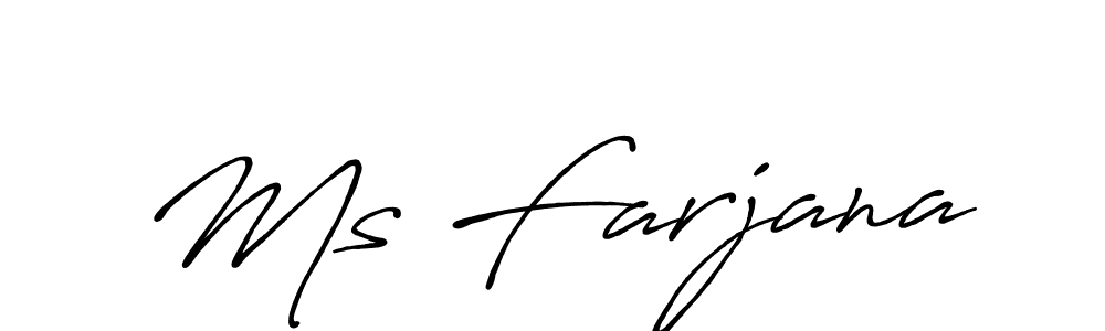 Antro_Vectra_Bolder is a professional signature style that is perfect for those who want to add a touch of class to their signature. It is also a great choice for those who want to make their signature more unique. Get Ms Farjana name to fancy signature for free. Ms Farjana signature style 7 images and pictures png