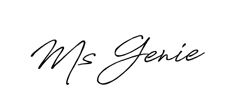 Create a beautiful signature design for name Ms Genie. With this signature (Antro_Vectra_Bolder) fonts, you can make a handwritten signature for free. Ms Genie signature style 7 images and pictures png