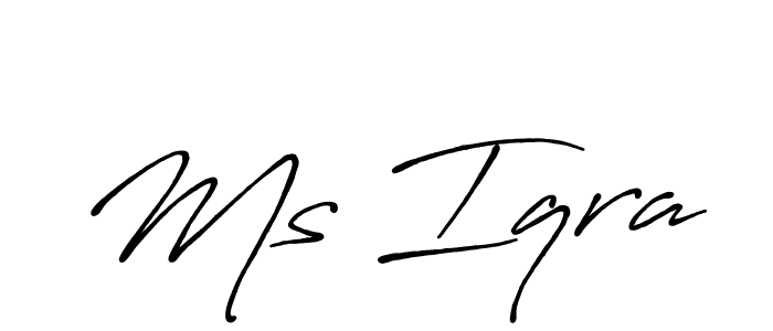 Also You can easily find your signature by using the search form. We will create Ms Iqra name handwritten signature images for you free of cost using Antro_Vectra_Bolder sign style. Ms Iqra signature style 7 images and pictures png