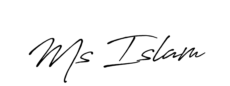 Ms Islam stylish signature style. Best Handwritten Sign (Antro_Vectra_Bolder) for my name. Handwritten Signature Collection Ideas for my name Ms Islam. Ms Islam signature style 7 images and pictures png