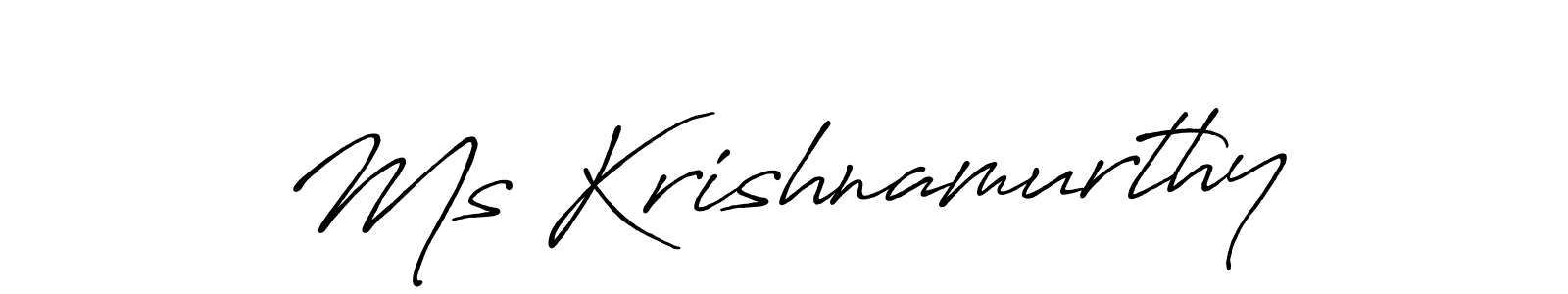 How to make Ms Krishnamurthy name signature. Use Antro_Vectra_Bolder style for creating short signs online. This is the latest handwritten sign. Ms Krishnamurthy signature style 7 images and pictures png