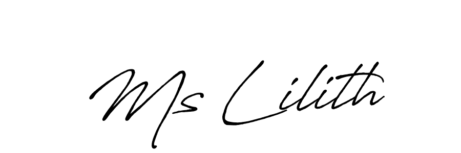 Design your own signature with our free online signature maker. With this signature software, you can create a handwritten (Antro_Vectra_Bolder) signature for name Ms Lilith. Ms Lilith signature style 7 images and pictures png