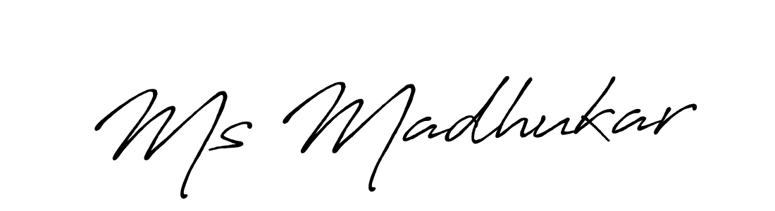 Use a signature maker to create a handwritten signature online. With this signature software, you can design (Antro_Vectra_Bolder) your own signature for name Ms Madhukar. Ms Madhukar signature style 7 images and pictures png