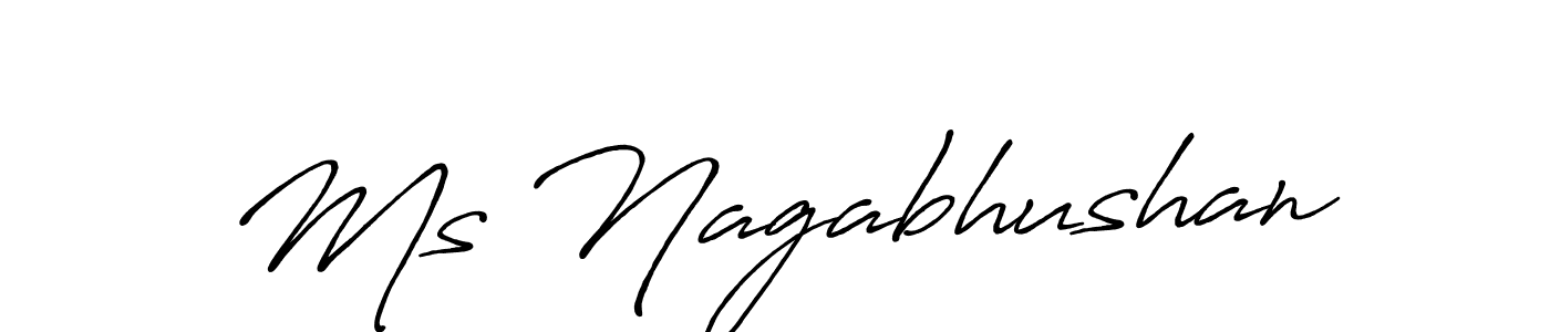 Create a beautiful signature design for name Ms Nagabhushan. With this signature (Antro_Vectra_Bolder) fonts, you can make a handwritten signature for free. Ms Nagabhushan signature style 7 images and pictures png