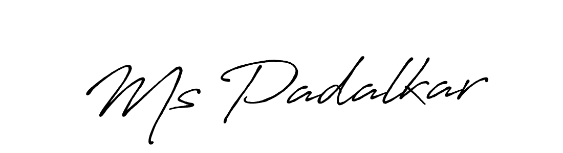How to make Ms Padalkar name signature. Use Antro_Vectra_Bolder style for creating short signs online. This is the latest handwritten sign. Ms Padalkar signature style 7 images and pictures png