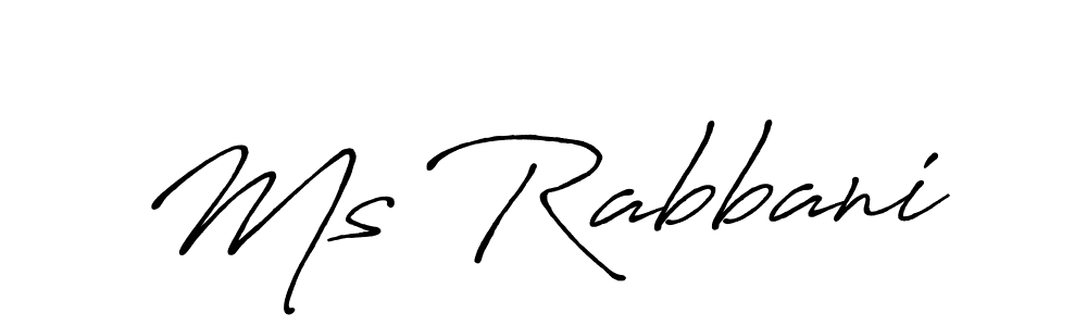 How to make Ms Rabbani name signature. Use Antro_Vectra_Bolder style for creating short signs online. This is the latest handwritten sign. Ms Rabbani signature style 7 images and pictures png