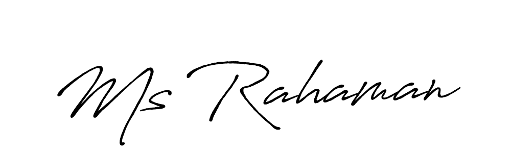 How to make Ms Rahaman name signature. Use Antro_Vectra_Bolder style for creating short signs online. This is the latest handwritten sign. Ms Rahaman signature style 7 images and pictures png
