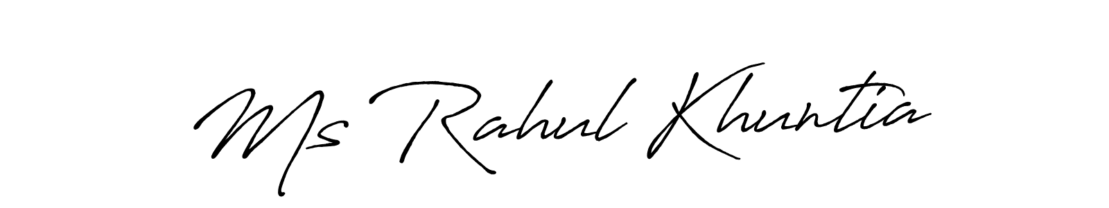 Similarly Antro_Vectra_Bolder is the best handwritten signature design. Signature creator online .You can use it as an online autograph creator for name Ms Rahul Khuntia. Ms Rahul Khuntia signature style 7 images and pictures png