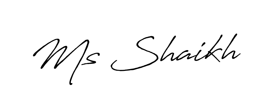 The best way (Antro_Vectra_Bolder) to make a short signature is to pick only two or three words in your name. The name Ms Shaikh include a total of six letters. For converting this name. Ms Shaikh signature style 7 images and pictures png