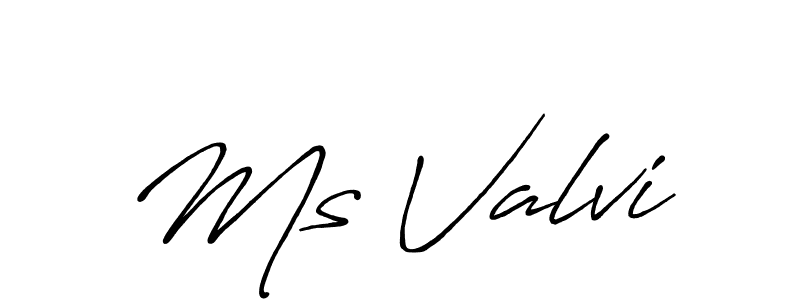 How to make Ms Valvi name signature. Use Antro_Vectra_Bolder style for creating short signs online. This is the latest handwritten sign. Ms Valvi signature style 7 images and pictures png