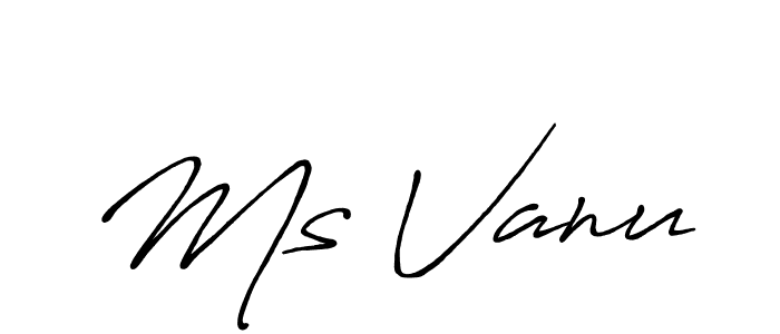 Similarly Antro_Vectra_Bolder is the best handwritten signature design. Signature creator online .You can use it as an online autograph creator for name Ms Vanu. Ms Vanu signature style 7 images and pictures png