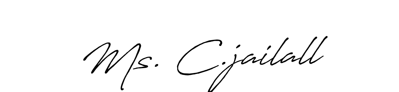 The best way (Antro_Vectra_Bolder) to make a short signature is to pick only two or three words in your name. The name Ms. C.jailall include a total of six letters. For converting this name. Ms. C.jailall signature style 7 images and pictures png